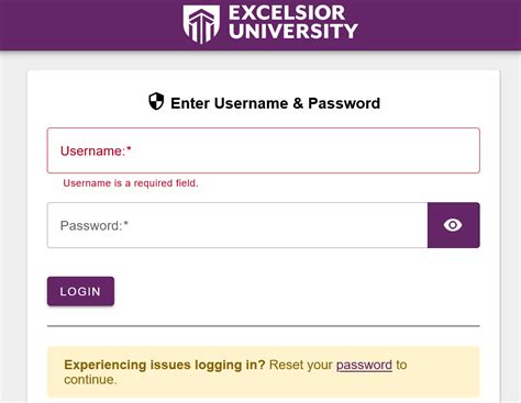 my excelsior university login